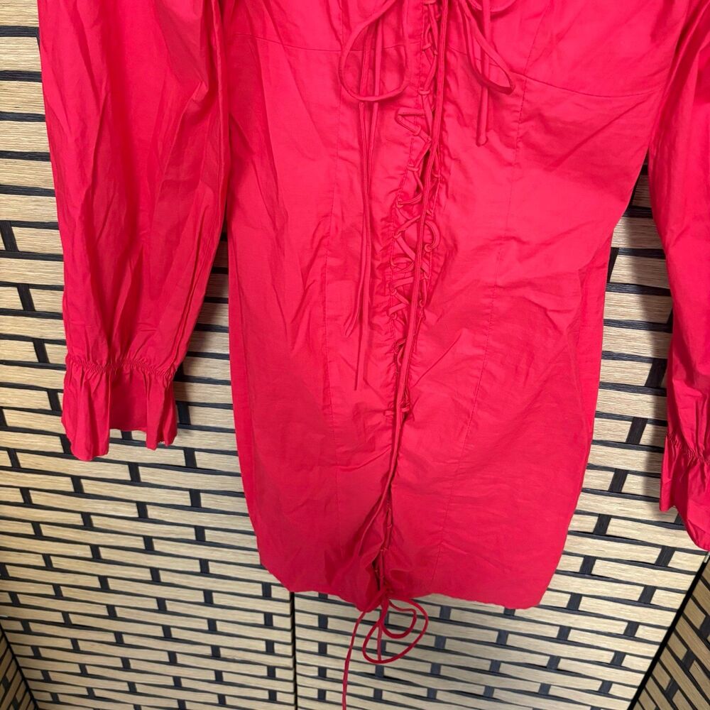 Lioness Red Ruffle Ruched Mini Dress - Picture 5 of 10